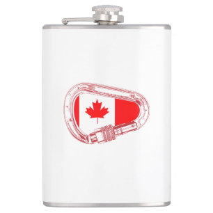 Canada Flag Climbing Carabiner Flask Flachmann