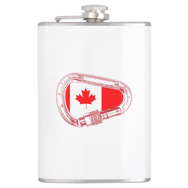 Canada Flag Climbing Carabiner Flask Flachmann (Vorderseite)
