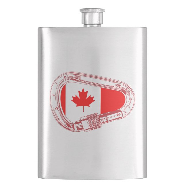 Canada Flag Climbing Carabiner Flask Flachmann (Vorderseite)