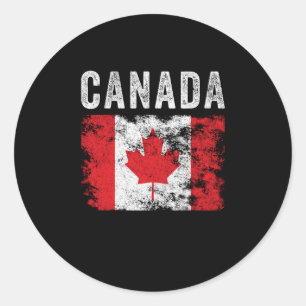 Canada Flag Distressed - Canadian Flag Runder Aufkleber
