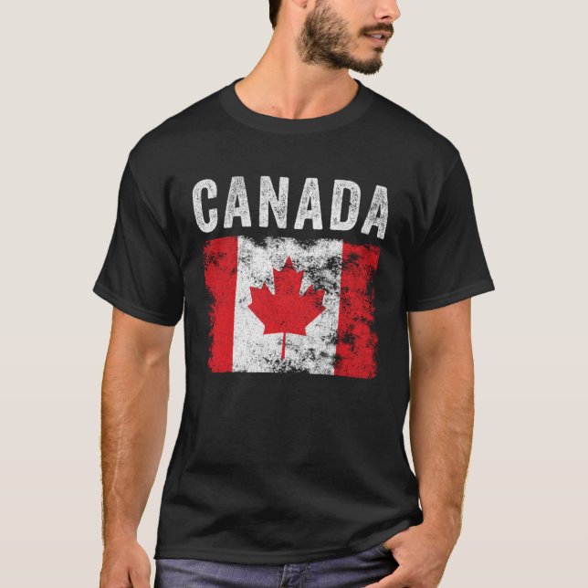 Canada Flag Distressed  Men Women Kids  Canadian F T-Shirt (Vorderseite)