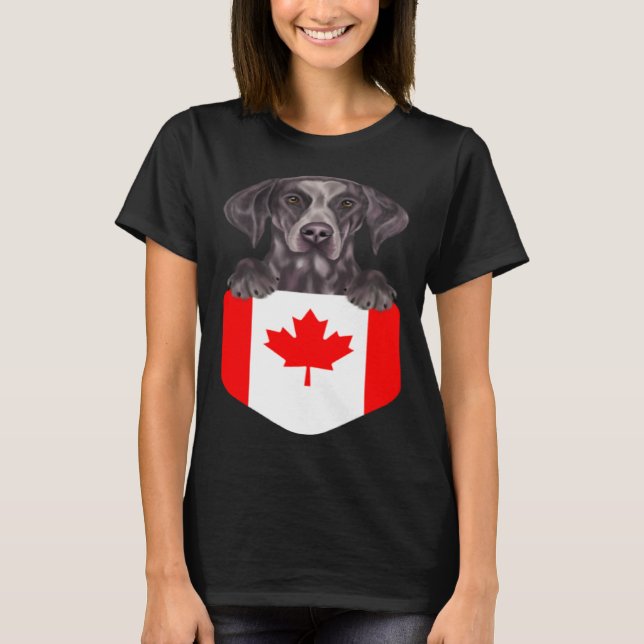 Canada Flag German Shorthaired Pointer Dog In Pock T-Shirt (Vorderseite)