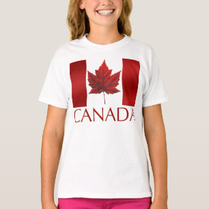 Canada Flag Girls T - Shirt Kids Canada Souvenirs
