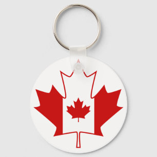 Canada Flag in Maple Leaf - White Schlüsselanhänger