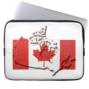 CANADA Flag Map Patriotic Computer White Laptopschutzhülle