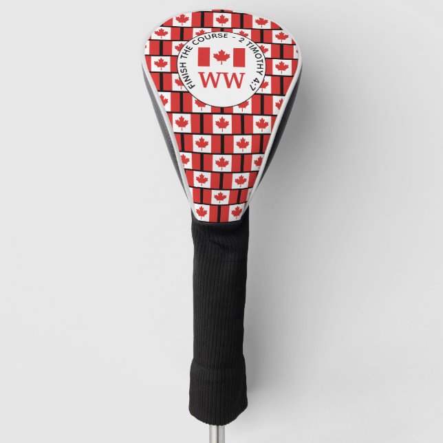 CANADA FLAG Personalisiertes Monogramm Golf Headcover (Vorderseite)