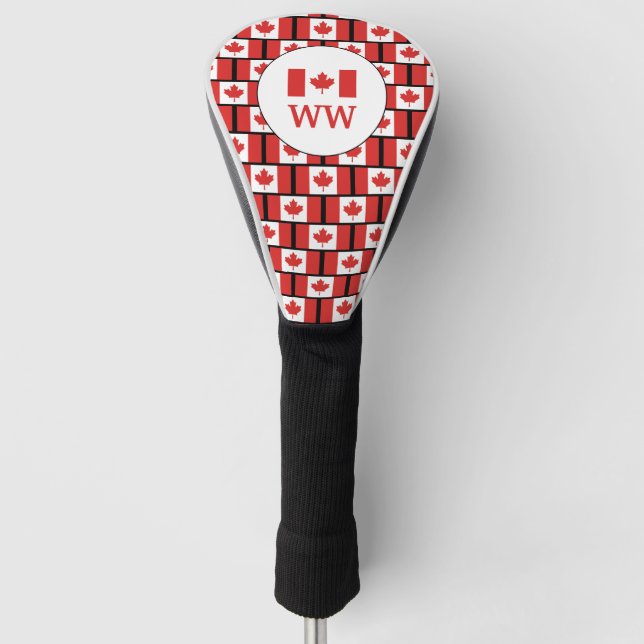 CANADA FLAG Personalisiertes Monogramm Golf Headcover (Vorderseite)