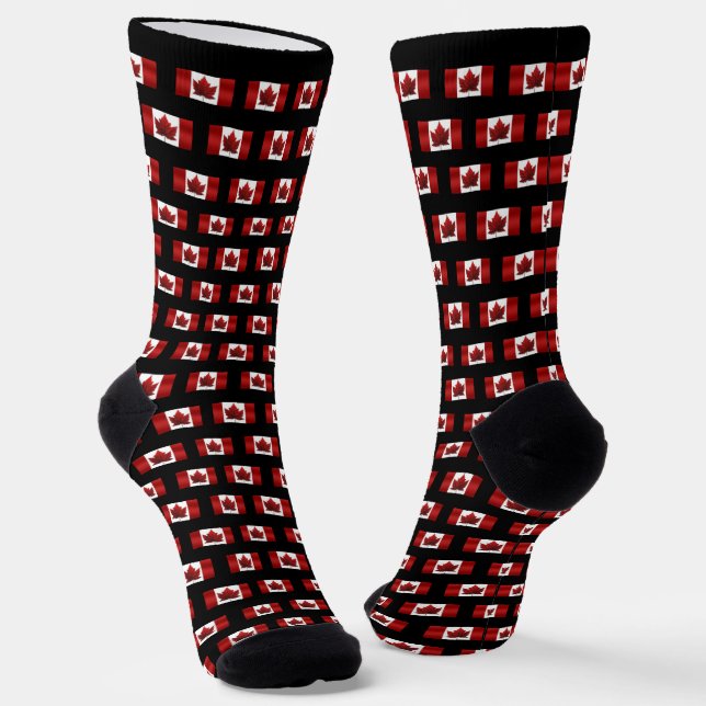 Canada Flag Socks Canada Souvenir Socks Customize Socken (Gewinkelt)