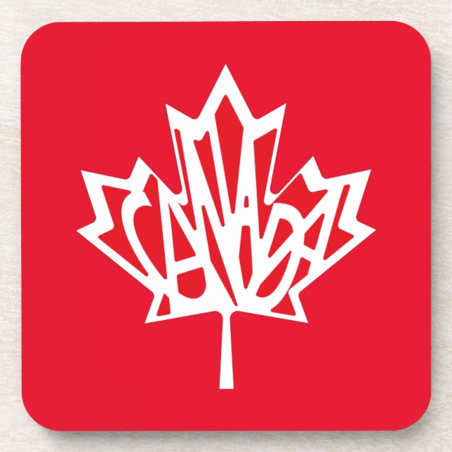 CANADA FLAG VERSION FREI von Masanser Getränkeuntersetzer (Vorderseite)