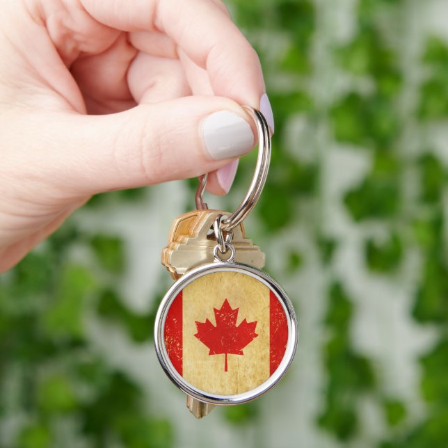 Canada Flag Vintag Design Schlüsselanhänger (Hand)