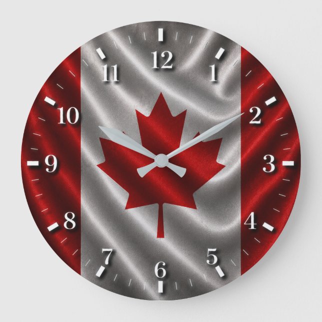 Canada Flag Watch 2026 Große Wanduhr (Vorderseite)