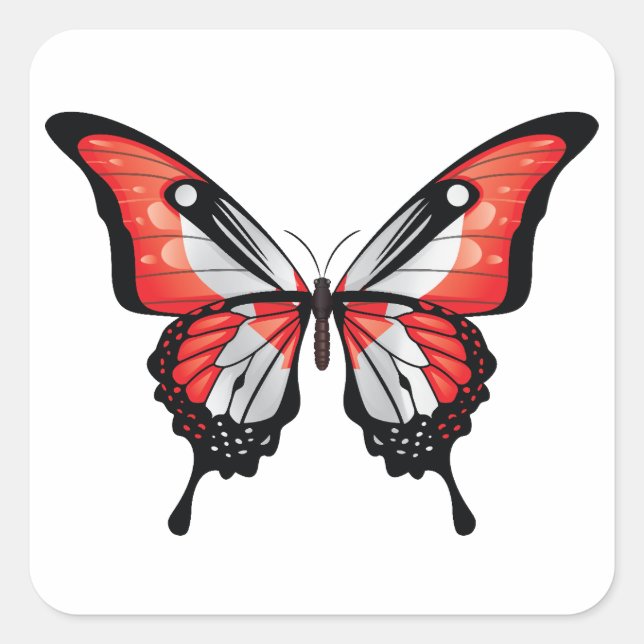 Canada Frack Butterfly Flag Sticker (Vorderseite)