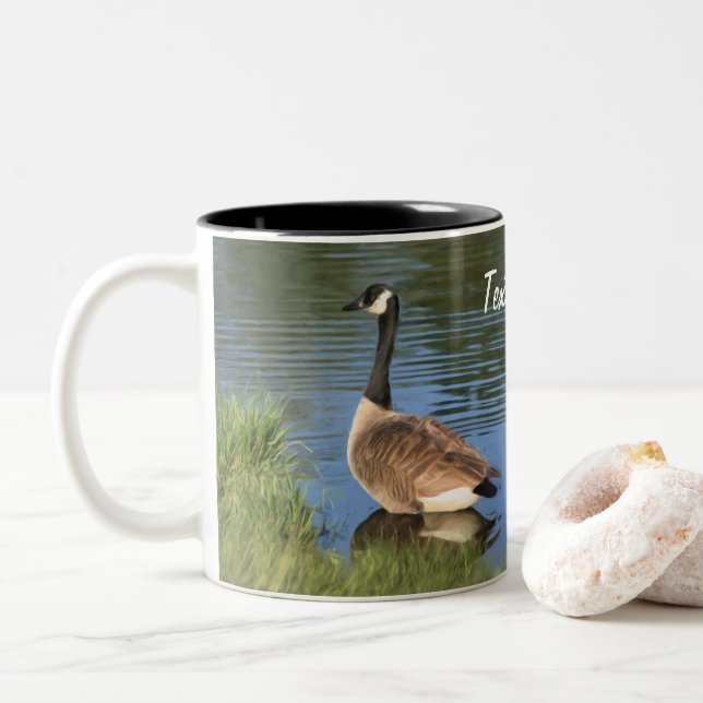 Canada Gänse Animal Art Personalisiert Zweifarbige Tasse (Mit Donut)