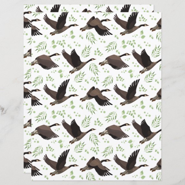 Canada Geese Scrapbook Paper (Vorne/Hinten)