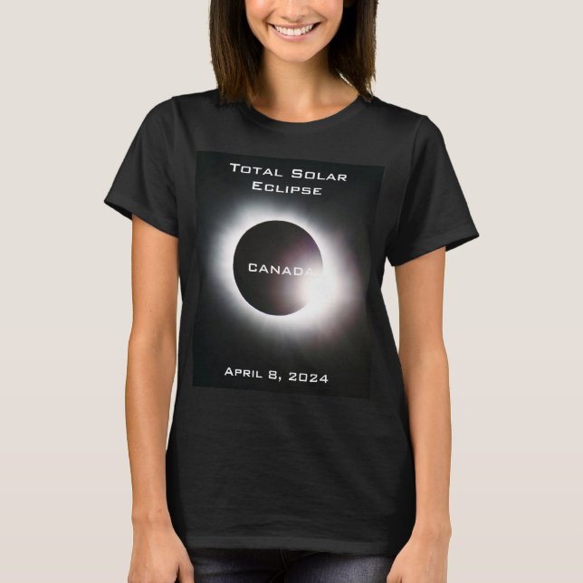 CANADA Gesamte Sonnenfinsternis 8. April 2024 T-Shirt (Vorderseite)