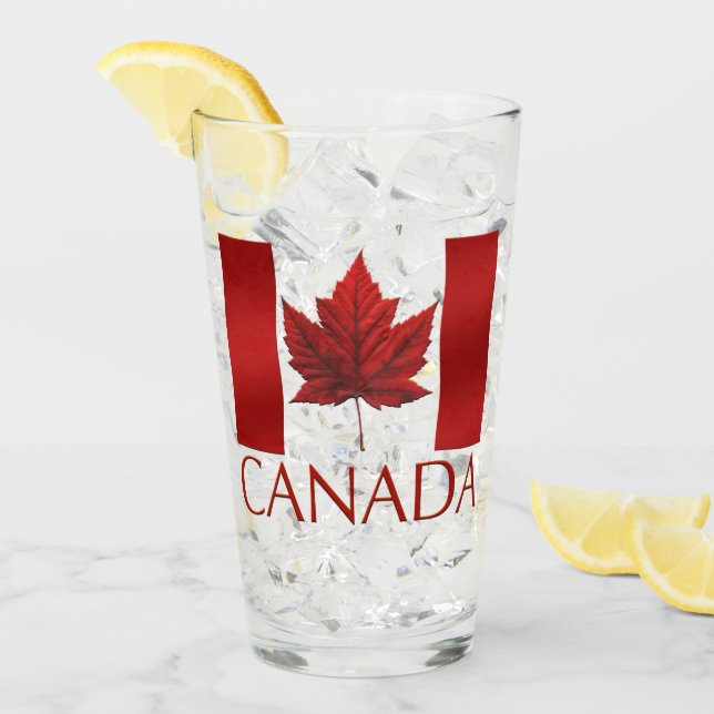 Canada Glass Canada Flag Souvenir Glasses Custom Glas (Vorderseite Ice)