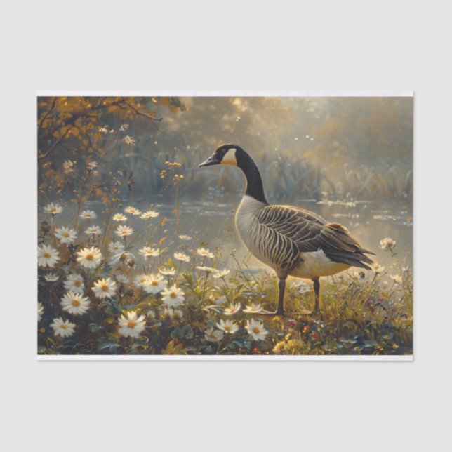 Canada Goose Golden Hour Wildblumen Decoupage Seidenpapier (Vorderseite)