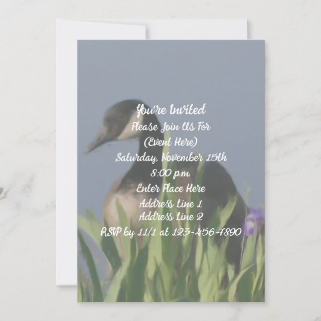 Canada Goose Iris Art Party Einladung (Vorderseite)