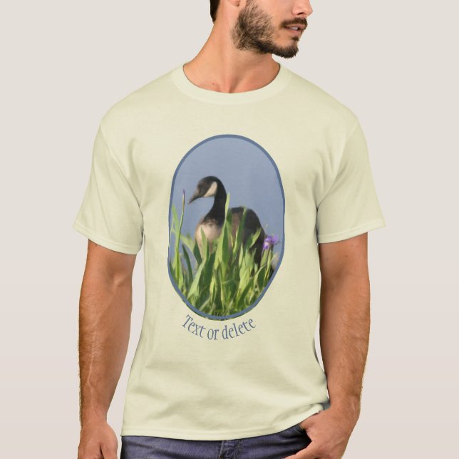 Canada Goose Irises Nature Painting Personalisiert T-Shirt (Vorderseite)