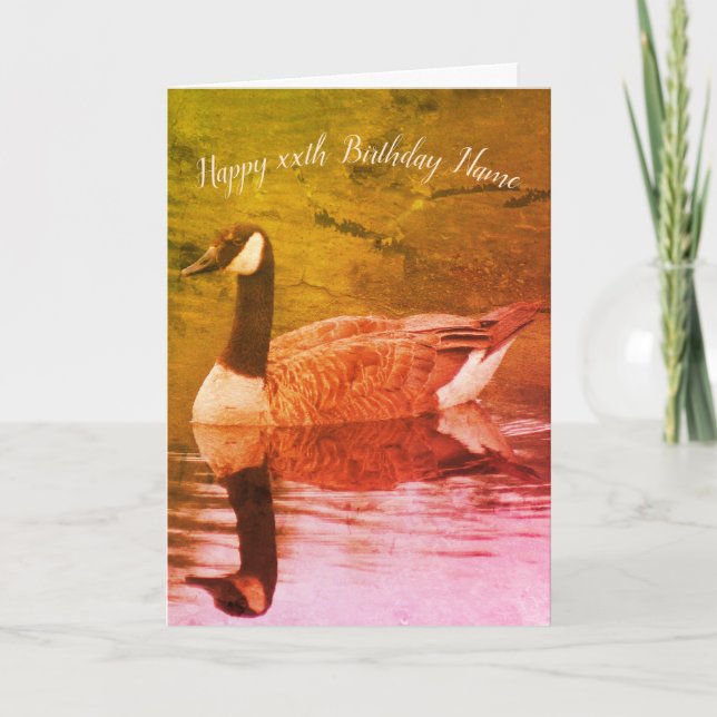 Canada Goose Nature Art Personalisiert Geburtstag Karte (Vorderseite)