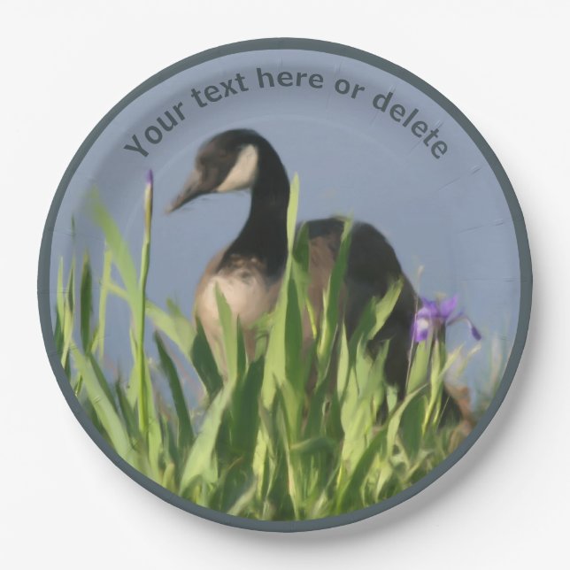 Canada Goose Nature Art Personalisiertes Party Pappteller (Vorderseite)