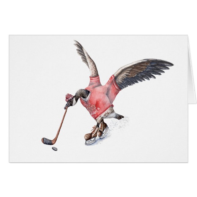 Canada Goose Playing Hockey (Vorderseite (Horizontal))