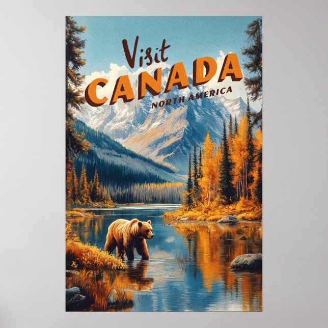 Canada Grizzly Bear Travel Poster (Vorne)