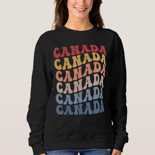 Canada Groovy Retro Canadian Sweatshirt (Vorderseite)