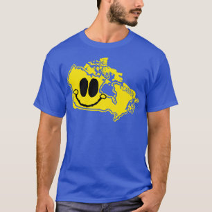 Canada Happy Toon Map Face mit Lächeln T-Shirt