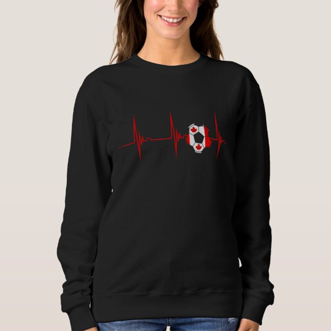 Canada Heartbeat EKG Pulse Ball Canadian Flag Mapl Sweatshirt (Vorderseite)