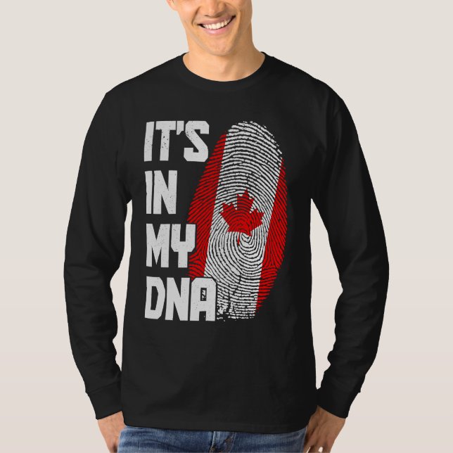 Canada It's In My DNA Canadian Flag Pride Roots T-Shirt (Vorderseite)
