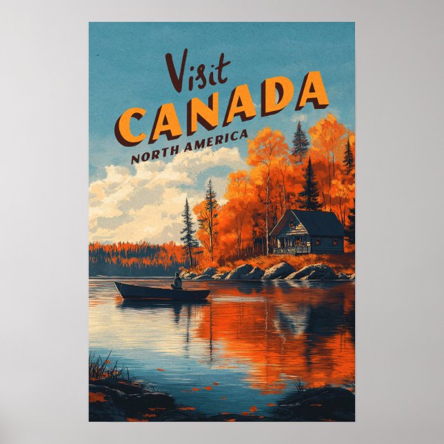 Canada Lake Fishing Travel Poster (Vorne)