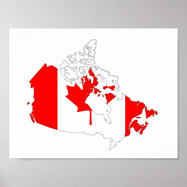 Canada Länderflaggenzeichen - Symbol für Silhouett Poster (Vorne)