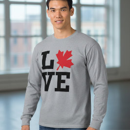 Canada Love Maple Leaf Long Sleeve Tee