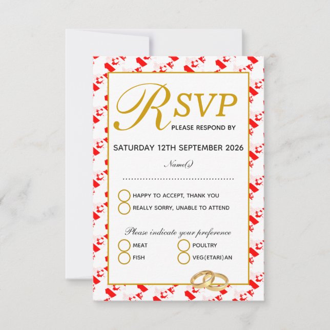 CANADA MAPLE Christliche Hochzeitungs-RSVP-Antwort RSVP Karte