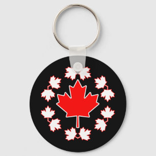 Canada Maple Leaf Circle Design Schlüsselanhänger