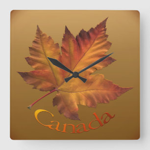 Canada Maple Leaf Clock Canada Souvenir Wall Clock Quadratische Wanduhr