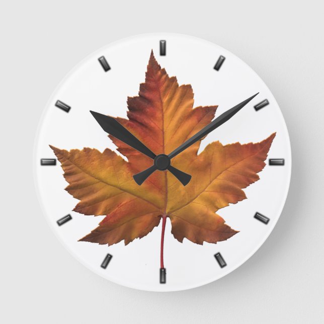 Canada Maple Leaf Clock Canada Souvenir Wall Clock Runde Wanduhr (Vorderseite)