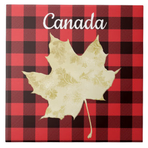 Canada Maple Leaf Red Kariert Fliese