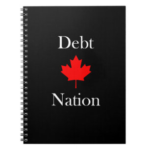 Canada Maple Leaf Schulden Nation Dark Color Notizblock