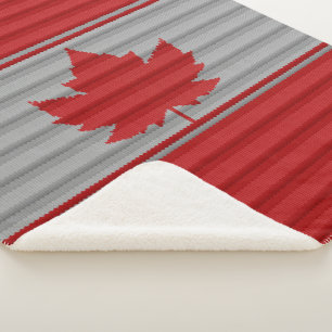 Canada Maple Leaf Throw Blanket Strick Print Sherpadecke