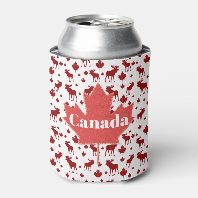 Canada Moose and Maple Leaf Beer Cooler Dosenkühler (Kanne Vorderseite)