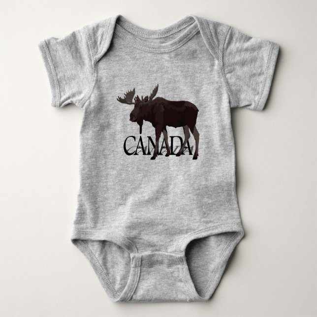 Canada Moose Baby Bodysuit Canada Baby Souvenir Strampler (Vorderseite)