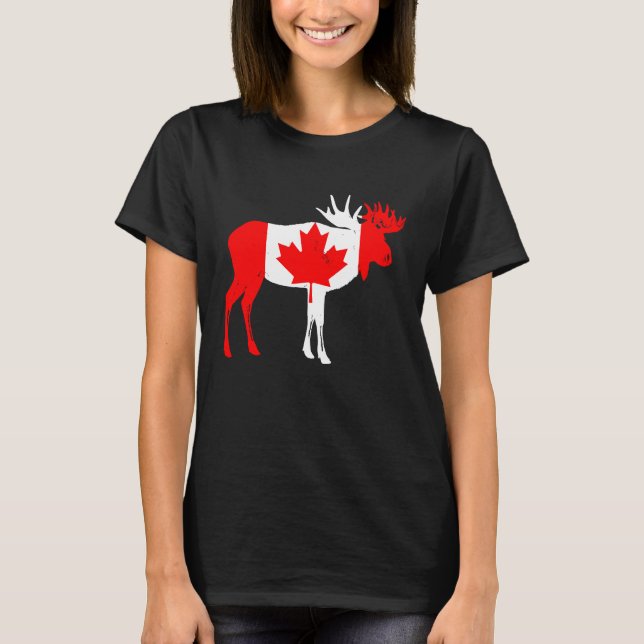 Canada Moose Canadian Flag Pride T-Shirt (Vorderseite)