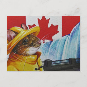 Canada Mouse at Niagara Falls Wasserfarbenart Postkarte