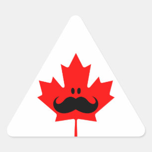 Canada Mustache - Ein Schnurrbart auf rotem Ahorn Dreieckiger Aufkleber