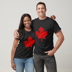 Canada Red Sketch Stylish Maple Leaf T-Shirt