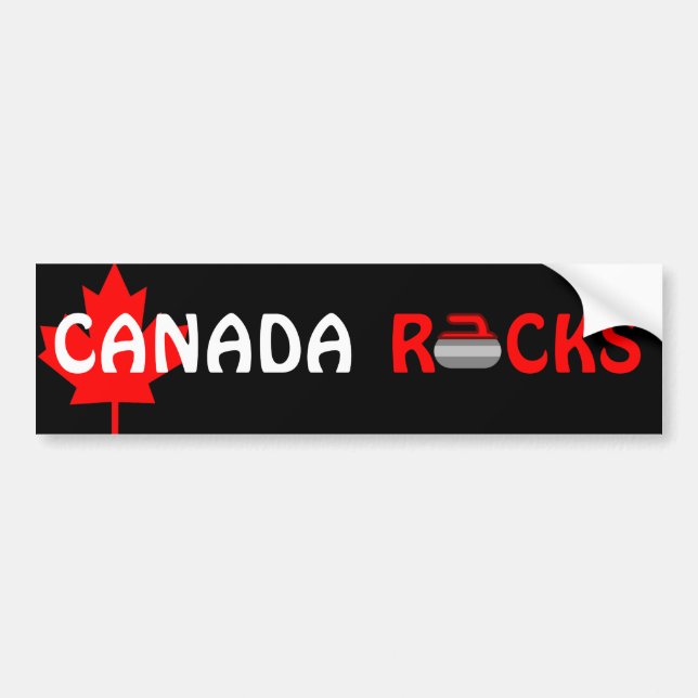 Canada Rocks - Curling Autoaufkleber (Vorne)