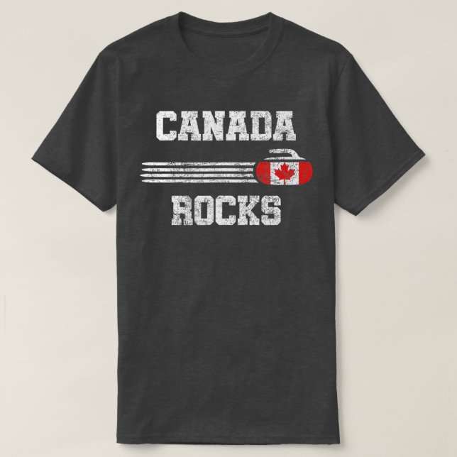 Canada Rocks Vintag Curling T-Shirt (Design vorne)