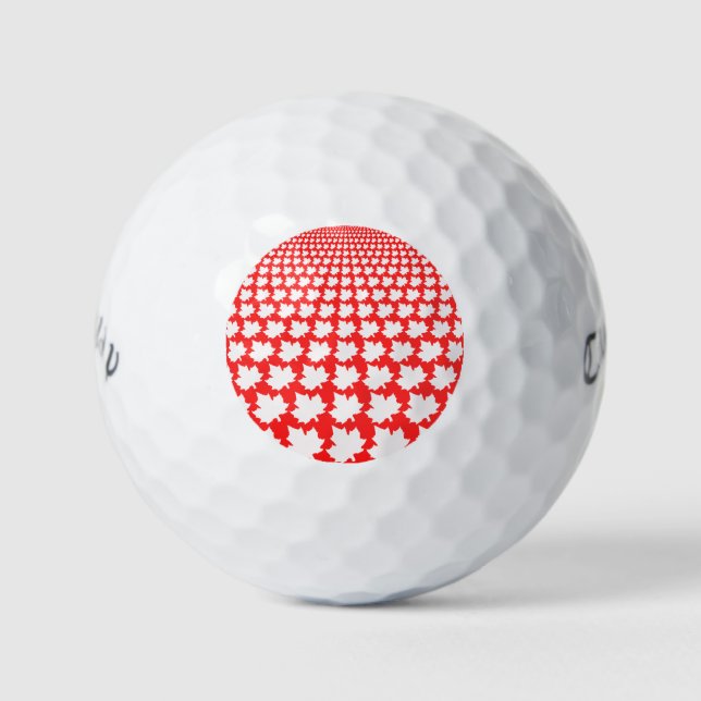 CANADA Rote und weiße Ahornblätter Golf Balls Golfball (Vorderseite)